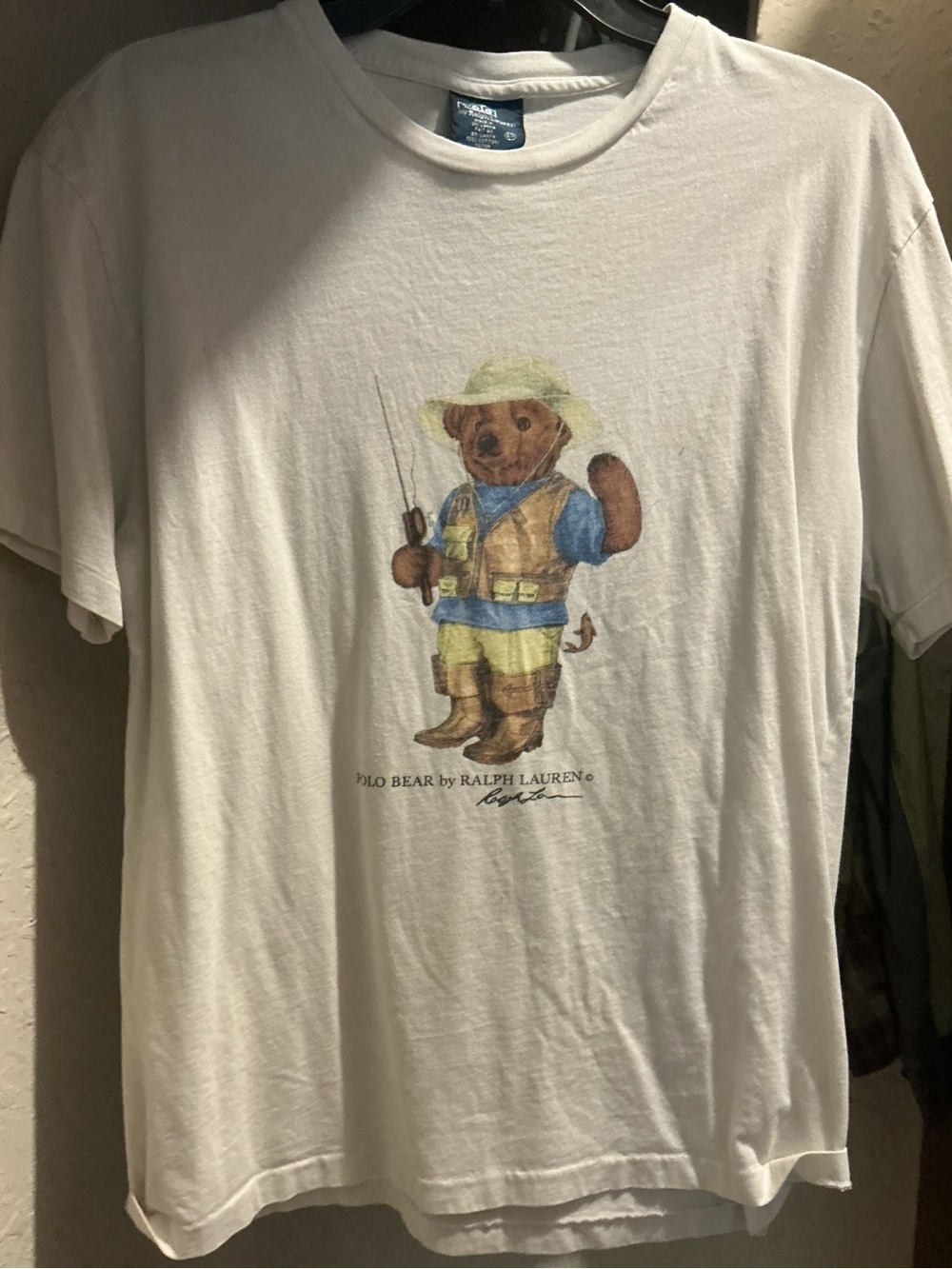 Polo by Ralph Lauren White Fisherman Bear Graphic Tee - Picture 2 of 3